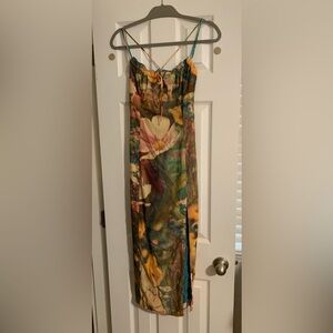 Urban Outfitters Multicolor Floral Maxi Dress — Green, Pink, Yellow